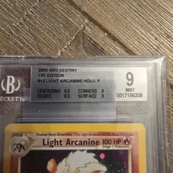 Pokemon Neo Destiny 1st Edition Holo Card Light Arcanine 12/105 BGS 9 Mint 2002 - Image 2