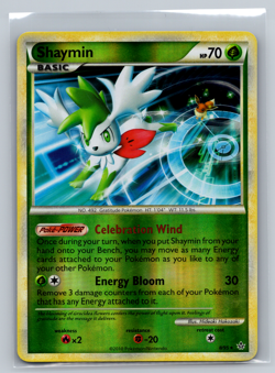 Pokemon - HGSS Unleashed - Shaymin 8/95 Reverse Holo LP Card - Image 1