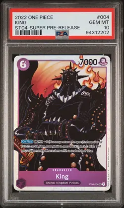 PSA 10 King ST04-004 One Piece Card Game CCG English Super Pre-Release - Image 1