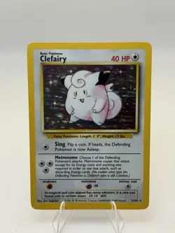 Pokemon TCG Clefairy Base Set Holo Unlimited Rare Card 5/102 LP Condition - Image 2