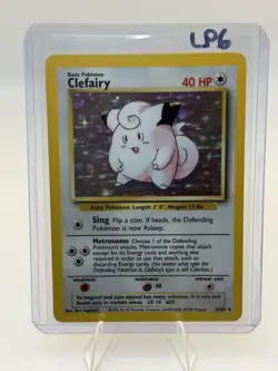 Pokemon TCG Clefairy Base Set Holo Unlimited Rare Card 5/102 LP Condition - Image 1