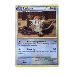 Raticate 34/90 Pokemon Card HeartGold SoulSilver Undaunted Played Condition - Image 1