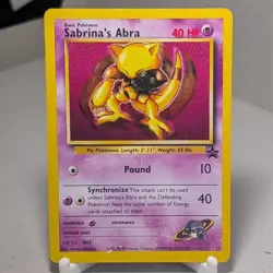 Sabrina’s Abra Promo 19 Black Star Promo WOTC Pokemon Card TCG - Image 1