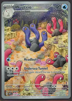 Wugtrio Paldean Fates Full Art Illustration Rare Pokemon Card 224/091 NEAR MINT - Image 1