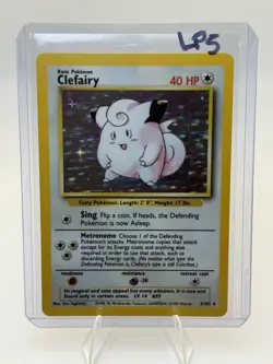 Pokemon TCG Clefairy Base Set Holo Unlimited Rare Card 5/102 LP Condition - Image 1