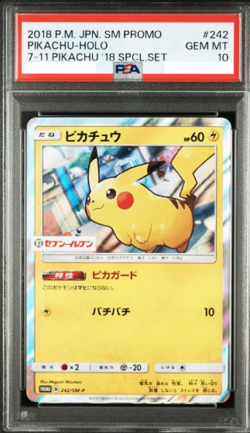 PSA 10 Pikachu 242/SM-P Holo 7-11 Special Promo Japanese Pokemon Card 2018 - Image 1