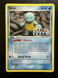 DITTO (Squirtle) Pokemon Card - 64/113 - 2007 Games Expo Stamped Promo - NM (B) - Image 1