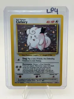 Pokemon TCG Clefairy Base Set Holo Unlimited Rare Card 5/102 LP Condition - Image 1