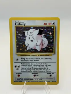Pokemon TCG Clefairy Base Set Holo Unlimited Rare Card 5/102 LP Condition - Image 2