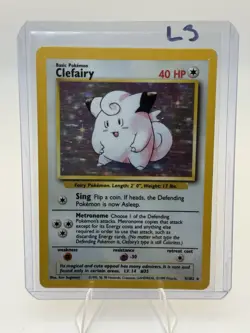 Pokemon TCG Clefairy Base Set Holo Unlimited Rare Card 5/102 LP Condition - Image 1