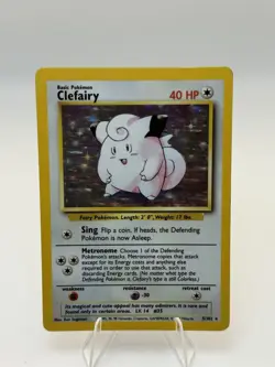 Pokemon TCG Clefairy Base Set Holo Unlimited Rare Card 5/102 LP Condition - Image 2