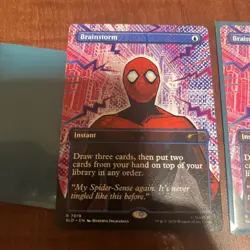 MTG Spider-man Brainstorm 7019 Secret Lair Bonus Card NM - non-Foil - Image 1