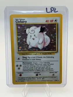 Pokemon TCG Clefairy Base Set Holo Unlimited Rare Card 5/102 LP Condition - Image 1