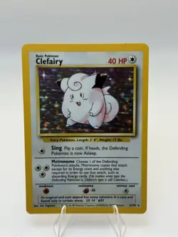 Pokemon TCG Clefairy Base Set Holo Unlimited Rare Card 5/102 LP Condition - Image 2