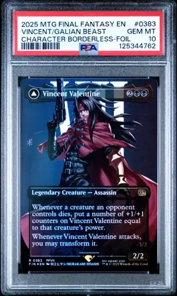 Vincent Valentine #0383 Magic MTG Final Fantasy FOIL *GEM MINT PSA 10* - Image 1