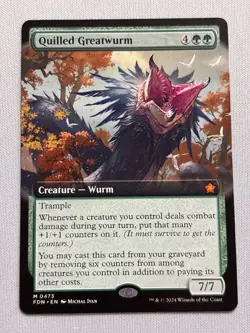 Quilled Greatwurm (Extended Art) - Foundations - LP MTG - Image 1