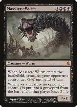 Massacre Wurm Mirrodin Besieged MP MTG - Image 1