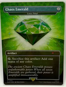Chaos Emerald (Lotus Petal) Green 7031 Secret Lair Drop Sonic Bonus MTG NM FOIL - Image 1