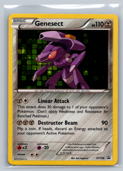 GENESECT XY196 LP Cosmos Holo Foil Mythical Collection Black Star Pokemon Promo! - Image 1