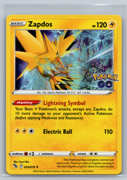 Zapdos 029/078 Holo Rare Pokemon Pokemon GO LP - Image 1