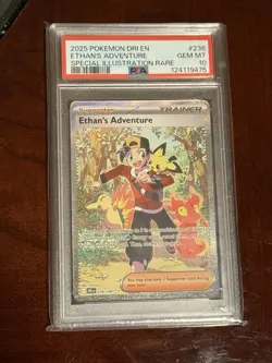 2025 POKEMON DESTINED RIVALS SPECIAL ILLUSTRATION RARE ETHAN'S ADVENTURE PSA 10 - Image 1