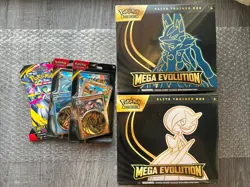 Pokemon Mega Evolution ETB Set of 2 + 2 Blister Promo Packs + 1 Sleeve Pack New - Image 1