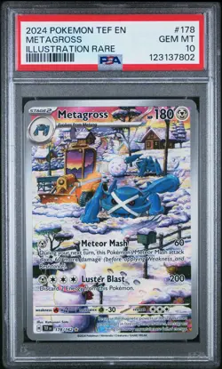 2024 POKEMON TEF EN-TEMPORAL FORCES ILLUSTRATION RARE #178 METAGROSS PSA 10 - Image 1