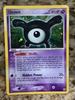 2005 Pokemon TCG Unown (X) X/28 Unseen Forces Holo HP/MP - Image 1