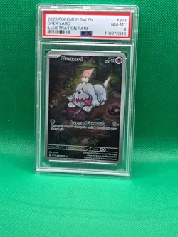 PSA 8 Greavard Illustration Rare 214/198 SV01: Scarlet & Violet Base Pokemon - Image 1