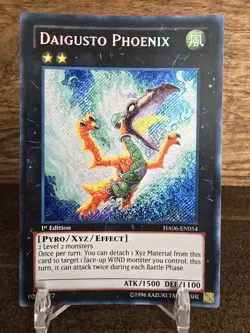 Yugioh Card Daigusto Phoenix HA06-EN054 Secret Rare 1st Ed LP - Image 1