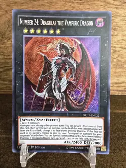 Yugioh Number 24: Dragulas The Vampiric Dragon DRL3-EN022 Secret Rare 1st Ed NM - Image 1