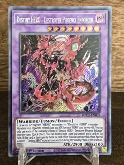 Yugioh Destiny HERO - Destroyer Phoenix Enforcer Secret Rare 1st BODE-EN039 NM - Image 1