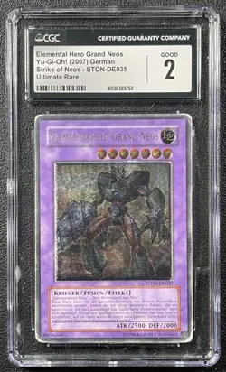 ELEMENTAL HERO GRAND NEOS CGC 2 2007 YU-GI-OH! STRIKE OF #STON-DE035 GERMAN RARE - Image 1