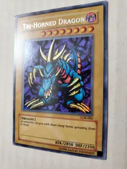 Yugioh TCG CCG Tri-Horned Dragon LOB-000 2017 NM - Image 2