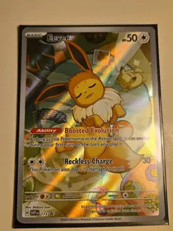 Pokemon Eevee TCG Card Holo Basic Boosted Evolution Promo - Image 1