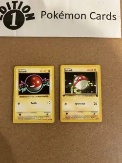 Voltorb 1st Edition + Voltorb Shadowless Pokemon Card Lot Vintage WOTC - Image 1