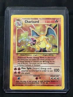 Charizard Holo Pokemon Card Base Set 4/102 Vintage 1999 Damaged - Image 3