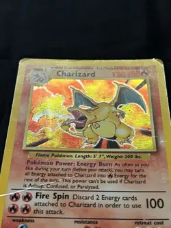 Charizard Holo Pokemon Card Base Set 4/102 Vintage 1999 Damaged - Image 5