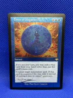 MTG Force of Negation (Foil Etched) (Retro Frame) Modern Horizons (MH1) LP - Image 2