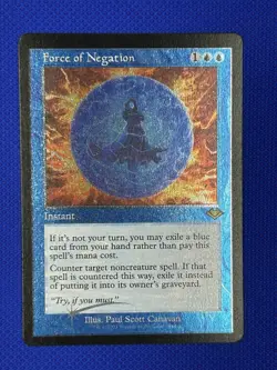 MTG Force of Negation (Foil Etched) (Retro Frame) Modern Horizons (MH1) LP - Image 4