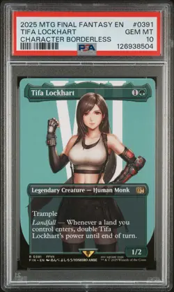 2025 MTG FINAL FANTASY CHARACTER BORDERLESS #0391 TIFA LOCKHART PSA 10 - Image 1