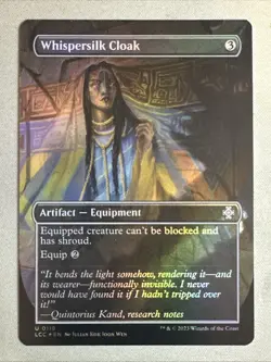 MTG / Whispersilk Cloak / LCC / #0119 / FOIL (Borderless) / Uncommon / NM - Image 1