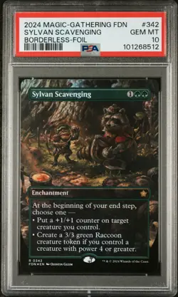 2024 MTG FOUNDATIONS BORDERLESS-FOIL #342 SYLVAN SCAVENGING PSA 10 - Image 1