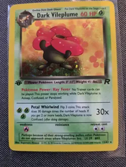 Pokemon Dark Vileplume Team Rocket 1st Edition Holo Rare 13/82 - VLP - Image 1