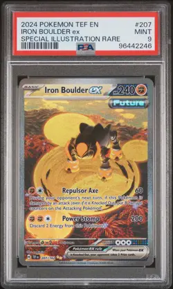 2024 POKEMON TEF EN-TEMPORAL FORCES #207 IRON BOULDER EX PSA 9 - Image 1