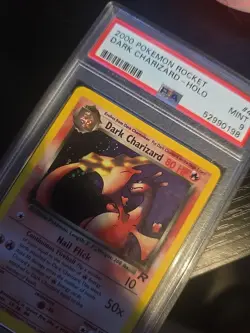 2000 Pokemon Team Rocket Dark Charizard 4/82 Unlimited Holo PSA 9 SWIRL - Image 3