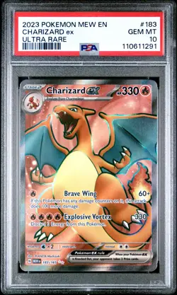 2023 POKEMON MEW EN-151 ULTRA RARE #183 CHARIZARD EX PSA 10 - Image 1