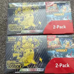 Pokemon Surging Sparks ETB & Booster Bundle Costco 2-Pack Sealed Lot of 2 - Image 1