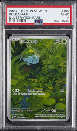 2023 POKEMON MEW EN-151 ILLUSTRATION RARE #166 BULBASAUR PSA 9 - Image 1