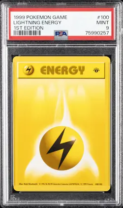 1999 POKEMON BASE SET 1ST EDITION #100 LIGHTNING ENERGY PSA 9 - Image 1